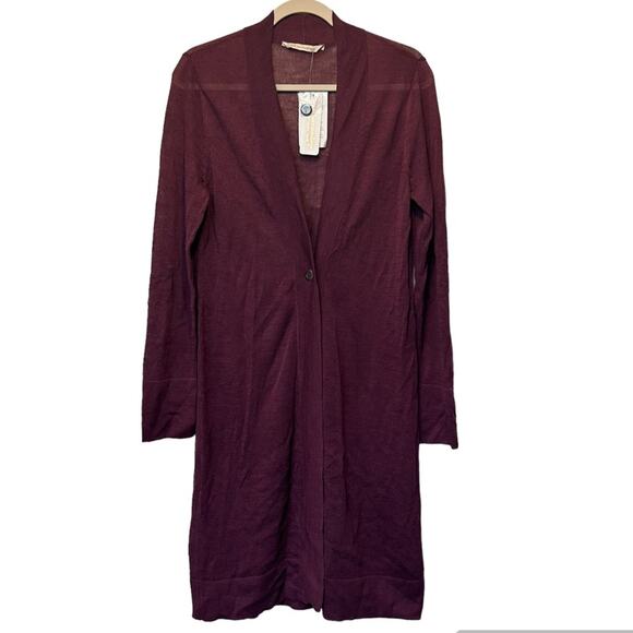 Soft Surroundings Plum Purple Burgundy Duster Cardigan Light Weight Size Medium - Picture 1 of 9